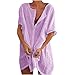 Susenstone Robe Femme Tencel Bambou Chic Sexy Bohème Pas Cher Robe de Décontractée Robe Ete Femme Robe de Cocktail Vintage Robe Mini Robe Les Casual Robe de Plage