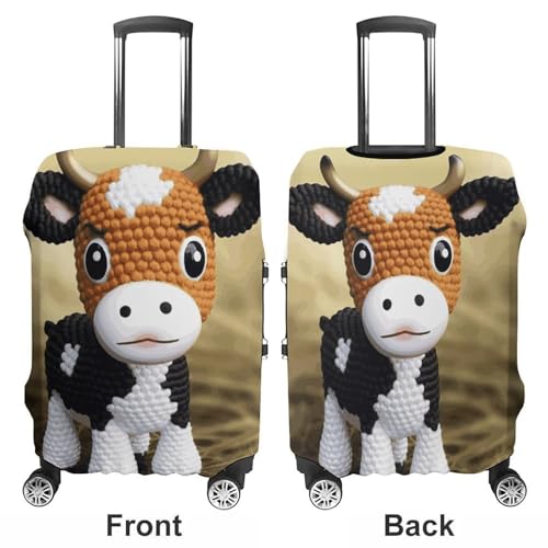 Cute Little Cow Calf Pattern Printed Luggage Cover Protector, Fits 18-32 Inch Luggage3