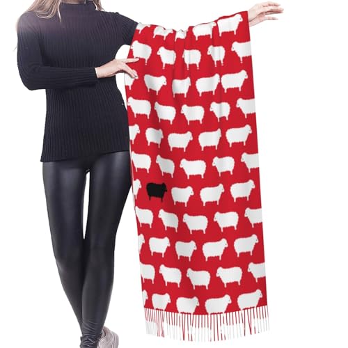 Black Sheep Sweater Pattern Cashmere Fringe Scarf Autumn And Winter Silk Scarves Are The Most Soft And Comfortable.2