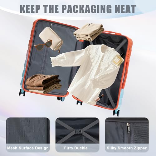 Image of Hardshell Luggage, Durable PC Suitcase with Double Spinner Wheels, 20 /24 /28