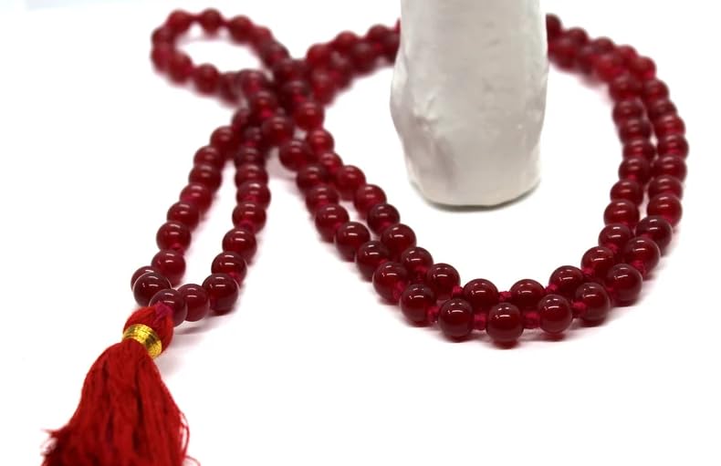 रूबी स्टोन माला Manik Mala Original AAA+++ Quality 108 Beads Red Ruby Stone Mala Manikya Stone Rosary-picture-42