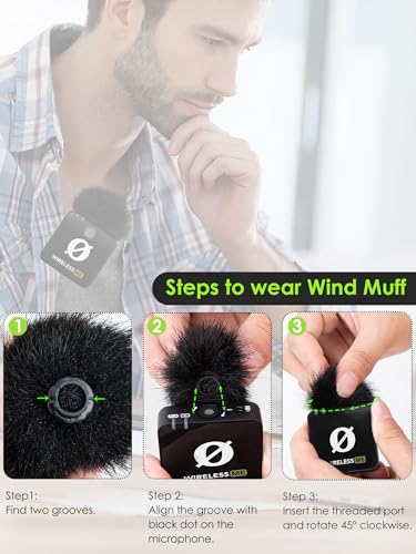 YOUSHARES Microphone Windscreen for Rode Wireless Me, Furry Pop Filter Wind Muff Compatible with Rode Wireless Me Wireless Microphone System, Reduce Background Noise Improve Sound Quality (2 Pcs)