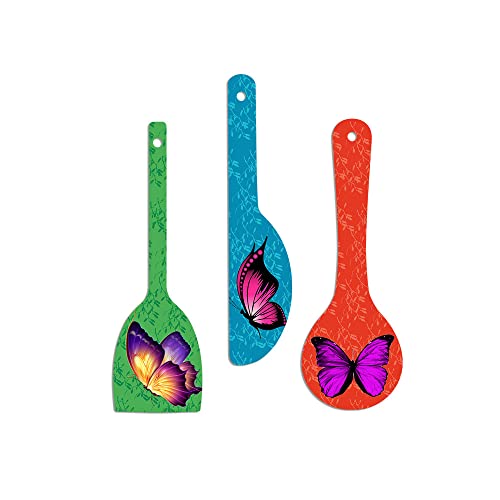 Artvibes Hermoso colgador de pared de madera de mariposa para el hogar, oficina, sala de estar, regalo, artículos de decoración modernos, decoración de pared de cocina, artículos colgantes de