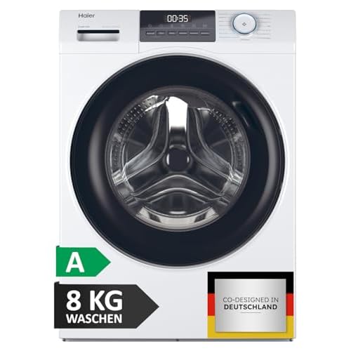 Haier Frontlader Waschmaschine 8kg I I-PRO SERIE 1 HW80-BP14929 I Washing Machine mit A-Effizienz, 1.400 U/Min. & sparsamem Inverter-Motor I Inkl. Refresh- sowie Expressprogramm und Mengenautomatik