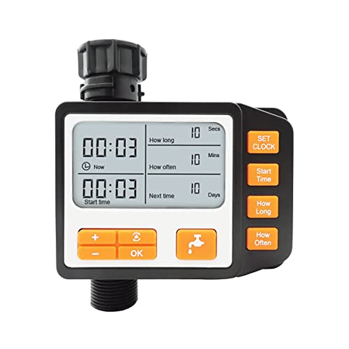 LINZI Intelligent Garden Hose Water Timer Waterproof Digital Automatic Irrigation Lawn Sprinkler Watering Controller with LED Display and Adjustable System 664048