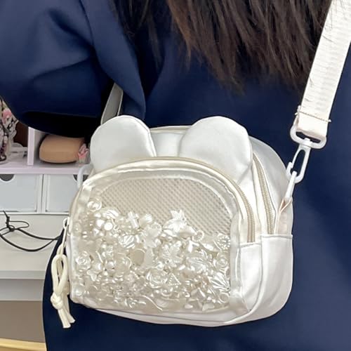 Practical Nylon Anime Accessory Bag Offering Different Carrying Option Shoulder Bags Crossbody Purse For Everyday Use Clear A4