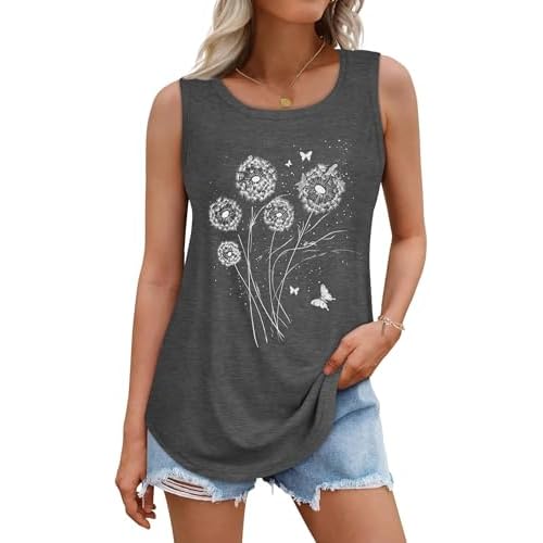 rosemia Tank Tops for Women Summer Sleeveless Casual Loose Fit Tunic Tops 2026