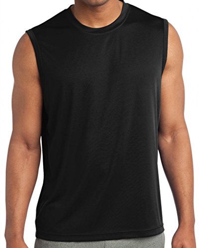 Yoga Clothing For You Mens Sleeveless Moisture Wicking Black Tee