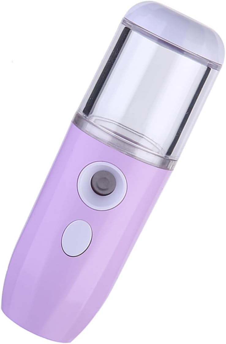 Portable USB Facial Mister Moisturizing Nano Face Sprayer with Water Tank for Hydration and Skin Moisture Replenishment Compact Purple Humidifier Steamer