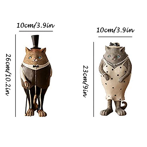 Nobele Kat Paar Statues Sculptures Decorative,Amerikaanse Stijl Creatief Decoration Figures,Schattige Diertjes Statue… - Image 7