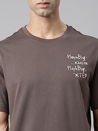 Image of XTEP Playing Big XBALL Series, Enhanced Sports Performance, Crew Neck, Loose Fit, Superior Comfort, Cotton + Polyester, Short Sleeve, Basketball T-Shirt for Men
