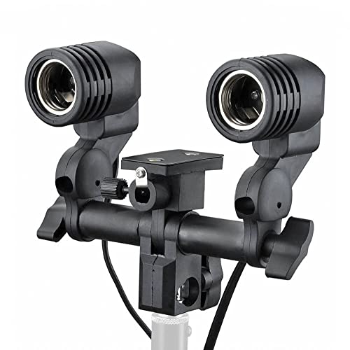 Pixapro Duolite Professional Ambient Light Holder for Photo Studio Portraits, Product Photography Video Shooting VBlog Professional Photoshoot LED Camera Lighting E27 Fitting (No Bulbs, Single)