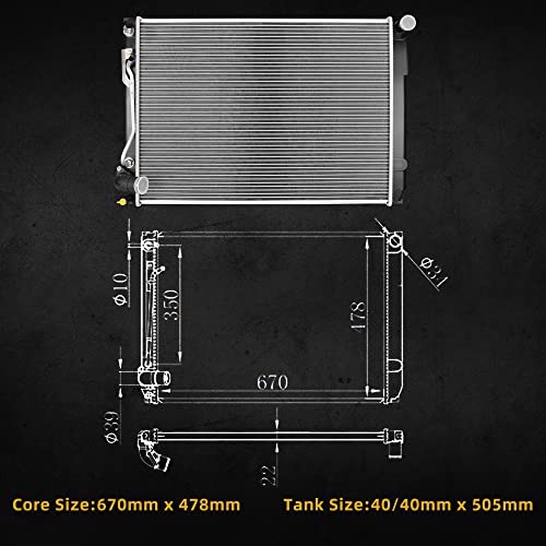 Image of DWVO Radiator Complete Radiator Compatible with 2005-2006 Sienna 3.3L V6