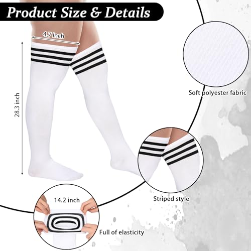 Image of 3 Pair Plus Size Thigh High Sock for Women