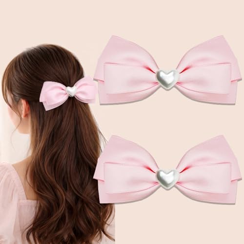 Pinzas para cabello moño rosado 2 piezas para mujer miniatura 1