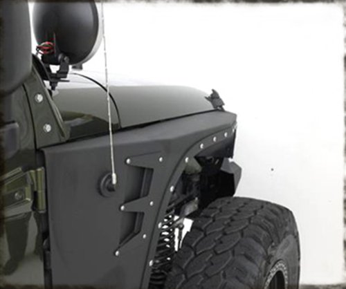 Smittybilt 76880 XRC Armor Front Fenders, 07-15 JK Wrangler Textured Black