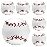 OMYOPY 6 Pack Blank Hard Baseballs Solid Cork Core, 9 Inch Baseball Balls Unmarked Autographs Baseball for League Play, Pitching, Hitting, Batting, Fielding, Autograph, Gifts