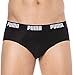 PUMA Men's Bikini Brief (Pack of 2), White/Black, L