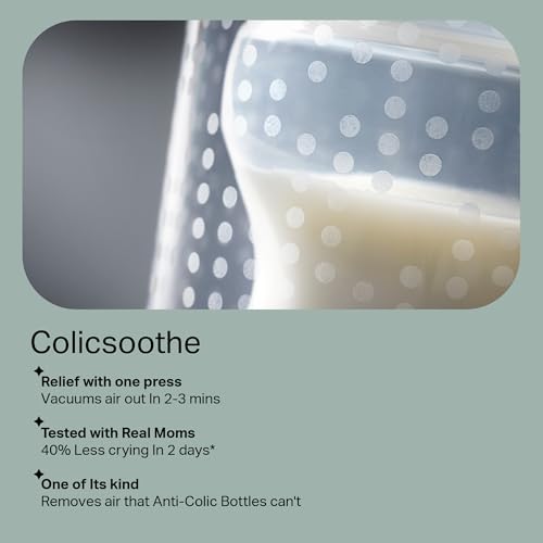 Colicsoothe Anti-Colic Air Remover Bottle by Tommee Tippee - Relieves Colic, Gas, and Discomfort in Newborns, Infants & Babies, Advanced Air Removal Technology for Symptom Relief
