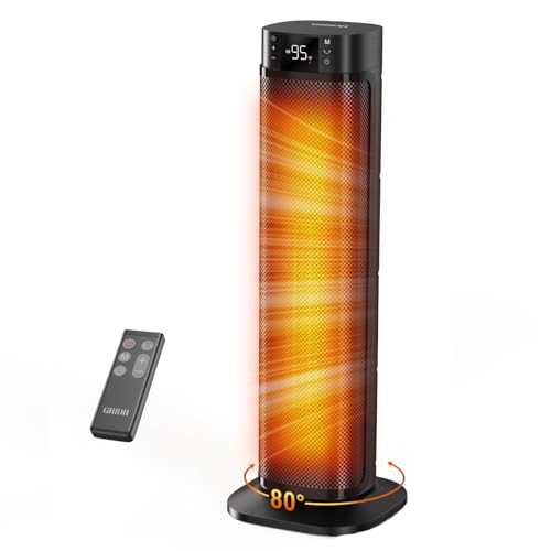 GRIDR Space Heaters for Indoor Use, 24' Electric Space Heater, 1500W PTC Ceramic Heater for Office...