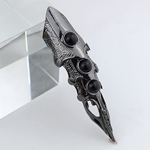 KALLORY 8 Pçs Preto Gótico Para Cosplay Traje Dedo Médio Adereços Atividade De Halloween Estanho Dec
