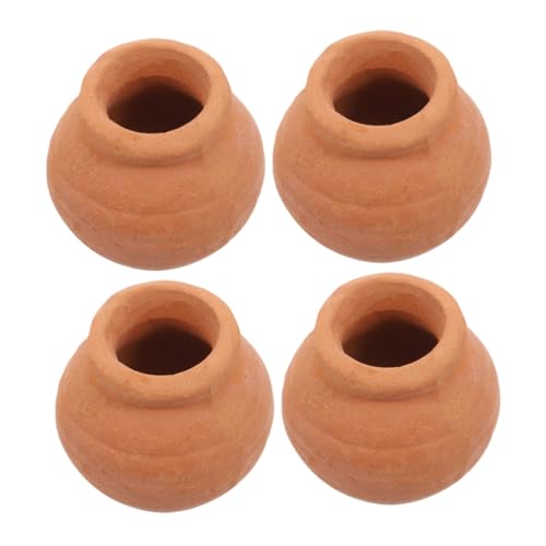 ORFOFE 4 pezzi Mini Vasi in Terracotta per Piantine con Drenaggio Vasi Rotondi per Piccoli e Erbe Aromatiche per e Balcone