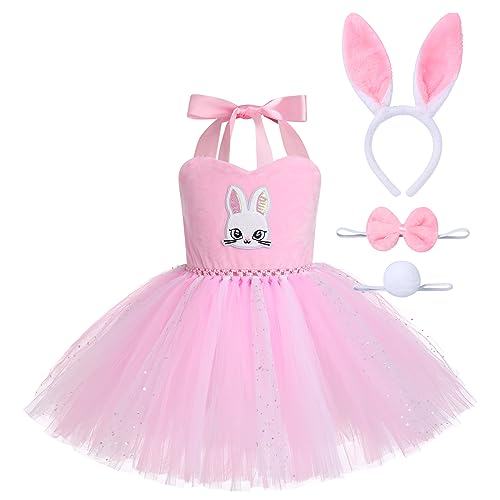 Disfraz infantil de conejo de tul, tul, vestido de cola, diadema, juego para niñas, Halloween, conejo, disfraz de animal, Navidad, cumpleaños, Pascua, fiesta, cosplay, actuación escénica, carnaval,