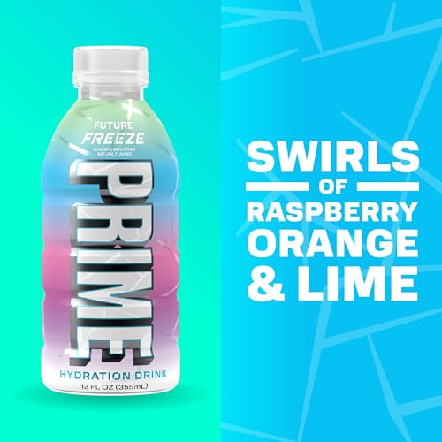 Image of PRIME Hydration Cherry Freeze & Future Freeze Sports Drinks with Coconut Water, Electrolyte Enhanced to Replenish Fluids, Zero Added Sugar, B Vitamins, Antioxidants, Natural Flavors, 12 Fl Oz 24 Pack