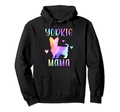 Yorkie Mama Yorkshire Terrier Mom Rainbow Acuarela Sudadera con Capucha