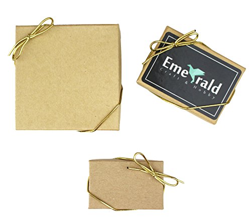 Metallic Stretch Loops, Elastic Cord Ribbon, Gift Box Bows, Pack of 50 (8 Inch, Gold)