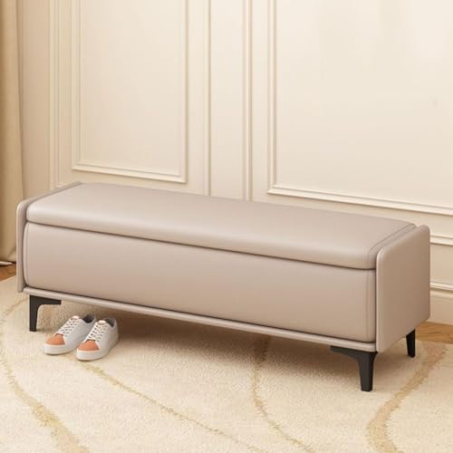CATANK Banco de almacenaje con Botones, Taburete Cuadrado Moderno con Almacenamiento, Esponja de Alta Resistencia, cómodo y Ligero, Ideal para Tiendas de Ropa de Lujo, soporta 220 kg (Gri