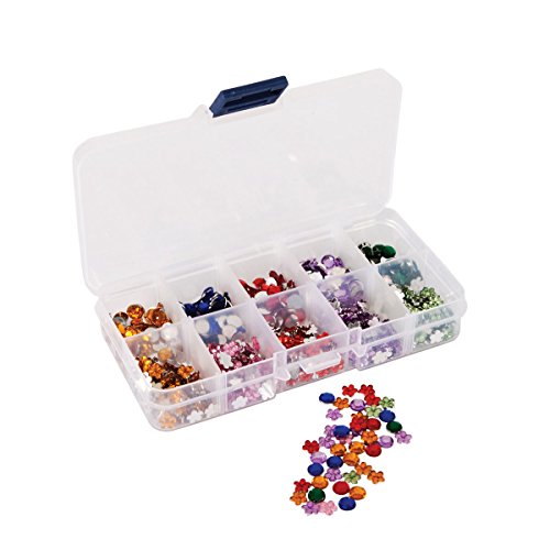 Papermania 750-Piece Mini Floral and Stone Gems with Organiser, Multi-Colour