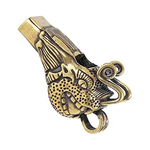 XIAORUIZI Charms Pendant Copper Keychain Pendant Dragon Shape Pendant Feng Shui Decor Whistle Necklace for Home Decoration Car Keys Chain Cover