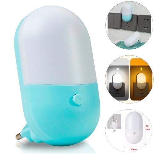 Abajur LED Mini Noturno Bivolt para Quarto Infantil: Luminária de Tomada em Acrílico - Luz Suave e C