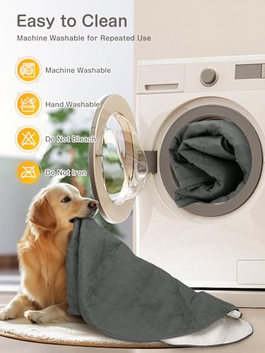 HezzLuv wasserdichte Hundedecke, Sofa Bettdecke Haustierdecke Anti-Rutsch Matte Möbelschutz, Waschbar, Kratzfest, Tierfellresistent, für Welpen, Große Haustiere, Hunde und Katzen (127x157cm)
