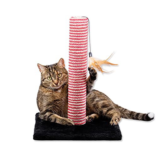 Rascador para gatos Midlee Candy Cane con juguete pluma miniatura 1