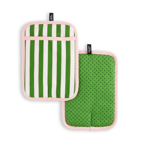 Kate Spade New York Botanical Stripe Pot Holder 2-Pack Set, 7 Kate Spade New York Botanical Stripe Pot Holder 2-Pack Set, 7