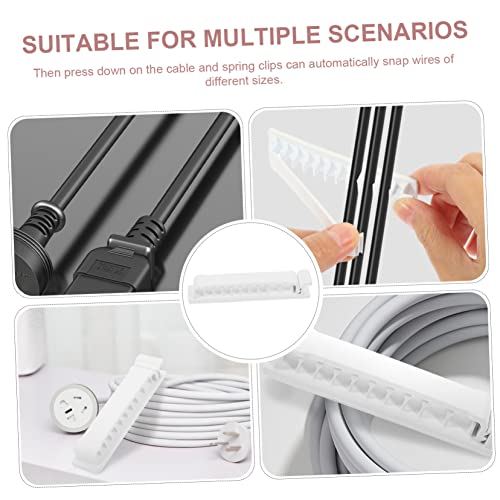 Hemobllo 4pcs Clips Adhesivos para Cables para Gestión de Cables en Escritorio, Organizador de Cables Duradero para Oficina, Hogar y Auto, Fácil de Usar, Versátil, Blanco miniatura 6