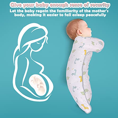 Image of 2 Pack Baby Swaddle for Transition, 2 Way Zipper Swaddle, 2 in 1 Arms in /Out Convertible Swaddles, 100% Cotton Newborn Sleep Sack for 6-9 Months, Dinosaur & Bear
