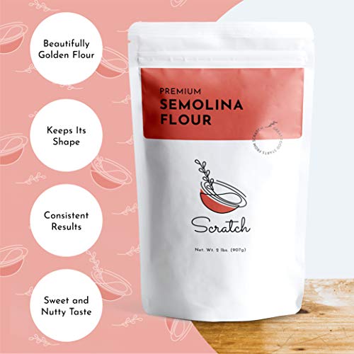 Scratch No.1 Durum Semolina Flour - (2 LB) Fine Semolina Flour for Pasta, Pizza Dough, Cake Flour and Bread Flour, 100% Fine Ground All-Natural Durum Wheat - Thumbnail 5