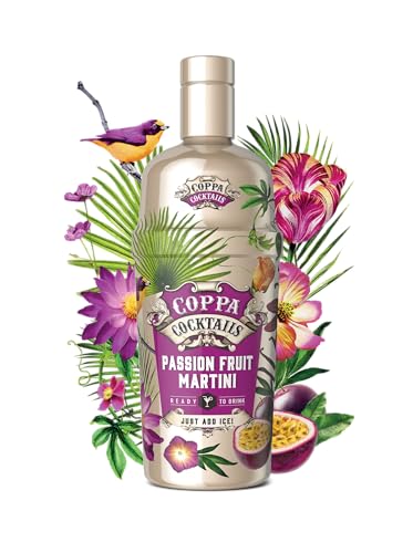 Coppa Cocktails Passion Fruit Martini 0,7L, 10% Vol. - Fertig gemixter Cocktail mit Vodka, Passionsfrucht & Maracuja, Ready...