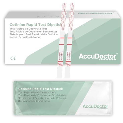 10 Test de Cotinina Nicotina AccuDoctor Test de drogas en orina - Prueba de drogas Tabaco test de fumadores kit antidrogas drogotest a tiras