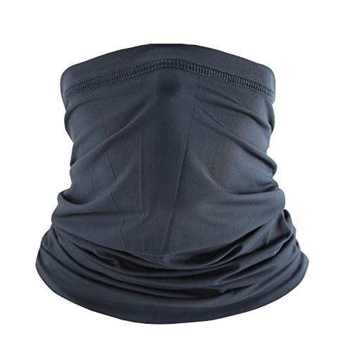 Neck Gaiter Balaclava Bandana Headwear, Ice Silk Cooling Sports Face Scarf for Dust Outdoors (Black)