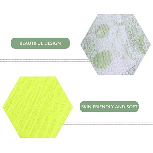 Lurrose 8 Peças de Pano de Banho Esfoliante de Folha Longa Toalha de Banho Esfoliante Dupla Face de