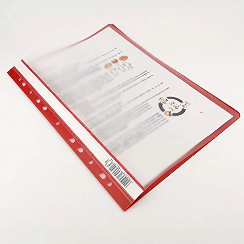 D.RECT 110467 Schnellhefter Lux PP A4 mit Perforation aus Starker Polypropylen-Folie Rot (Packung mit 2)