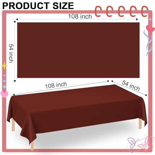 Image of WNINK 2 Pack Maroon Tablecloths Burgundy Disposable Table Covers 54 inch x 108 inch Table Cloths for BBQ Birthday Picnic Bridal Shower Engagement Wedding Plastic Table Cloths for Parties