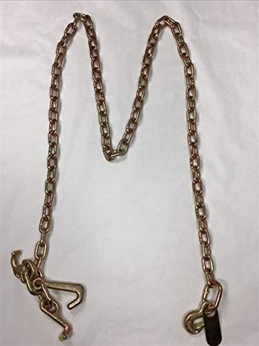 8 ft Auto Transport Flatbed Chain with RTJ Cluster Hooks+Grab 4700 lbs WLL 5/16