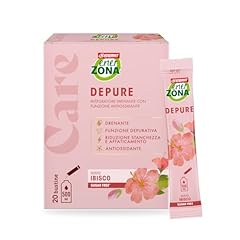 Enervit EnerZona Care Depure, Integratore Alimentare Drenante e Antiossidante, Funzione Depurativa, Riduce la Stanchezza, 20 Bustine, Zero Zuccheri e Zero Calorie, Gusto Ibisco, VeganOK, Senza Glutine