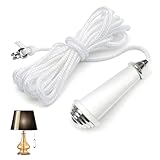 ZALAOR Cable de luz de baño – Mango de cable de luz de baño con extensión de cable de 150 cm – Interruptor de luz para baño, luz de inodoro, luces de techo, interruptor de ventilador