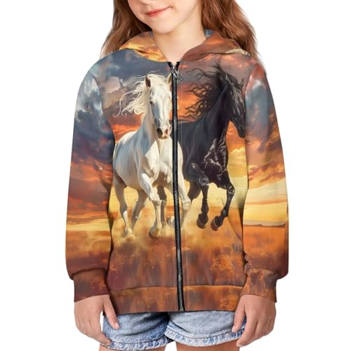 Full Zipper Hoodies for Kids Boys Girls Pullover Hooded Sweatshirts Long Sleeve Casual Coat with Pockets 6-163